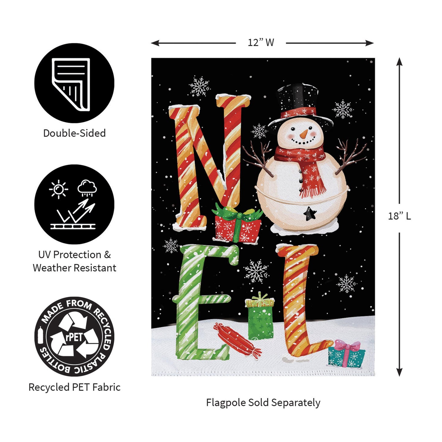 Noel Snowman Suede Garden Flag