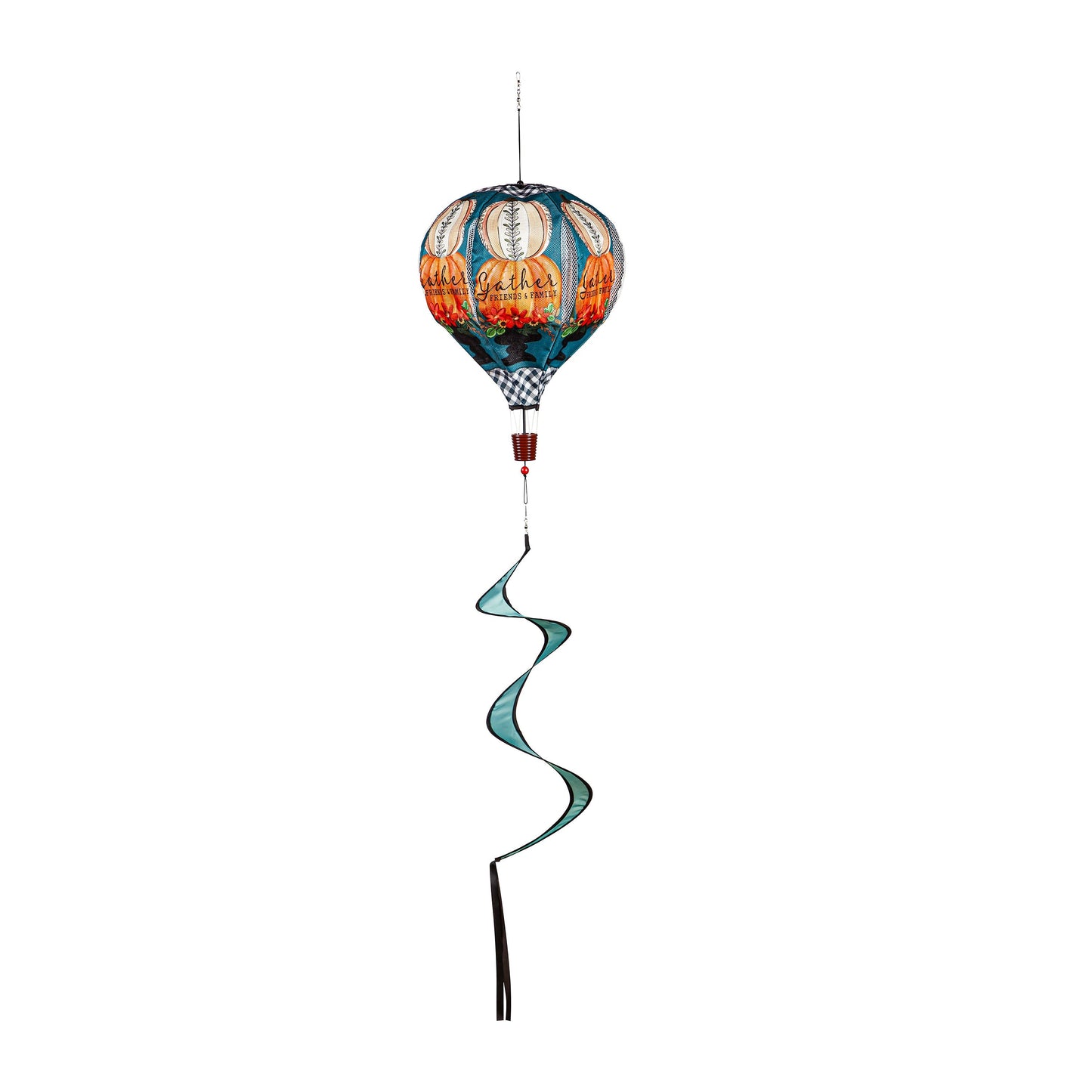 Gather Stacked Pumpkins Burlap Balloon Spinner