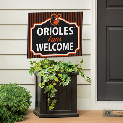 Baltimore Orioles Coroplast Yard Sign, "Fans Welcome"