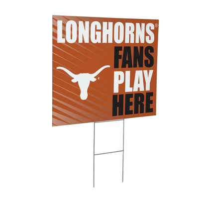 University of Texas Coroplast Yard Sign "Fans Play Here"