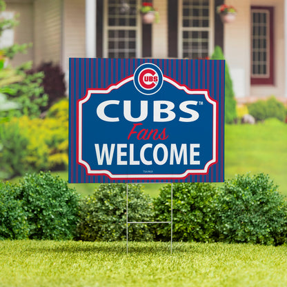 Chicago Cubs Coroplast Yard Sign, "Fans Welcome"