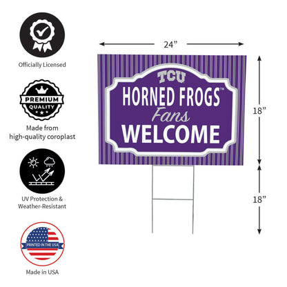 Texas Christian University Coroplast Yard Sign, "Fans Welcome"