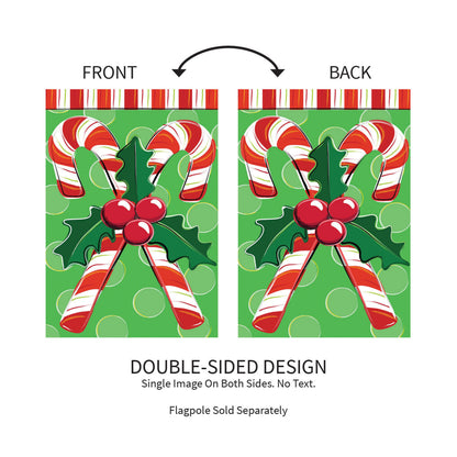 Candy Cane Christmas Applique Garden Flag