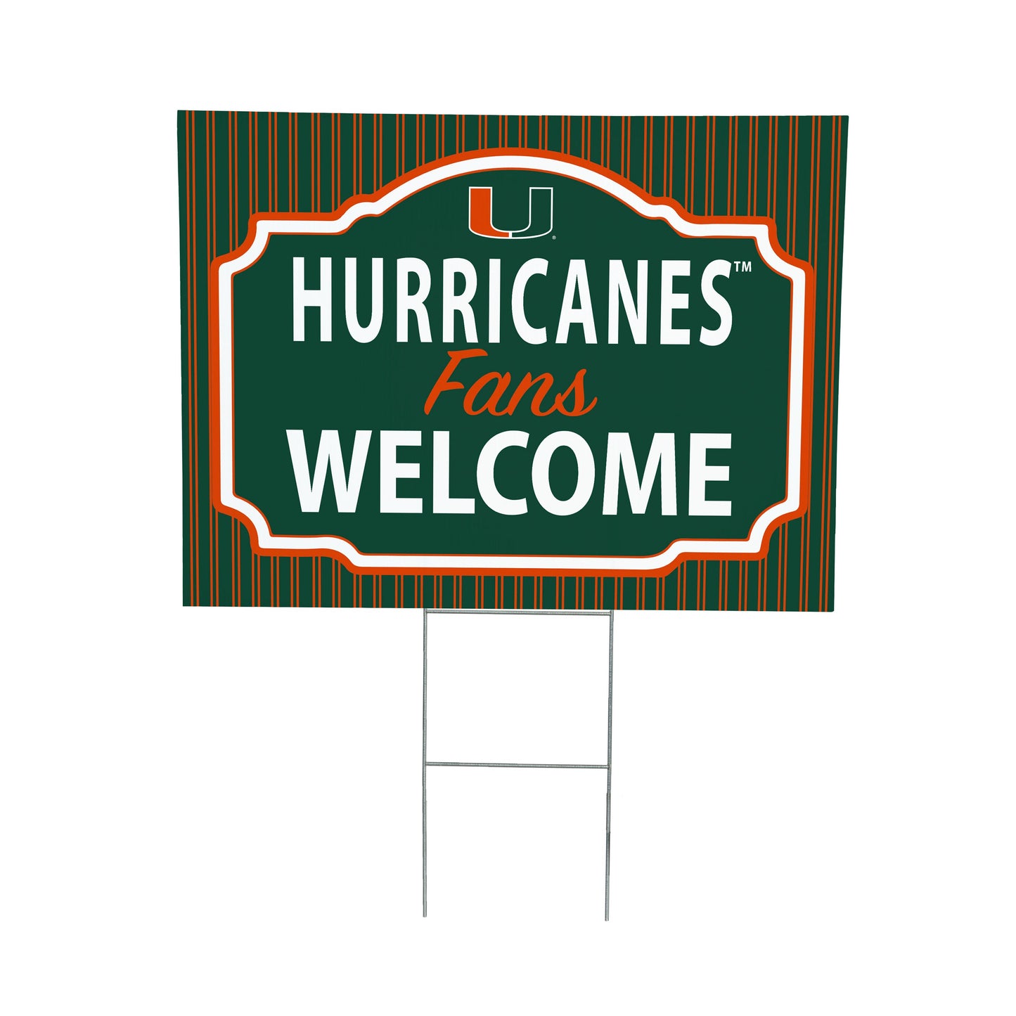 University of Miami Coroplast Yard Sign, "Fans Welcome"