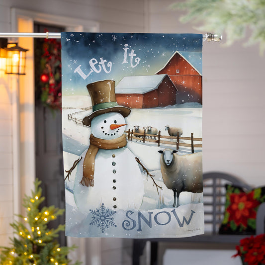 Winter Farm Suede House Flag