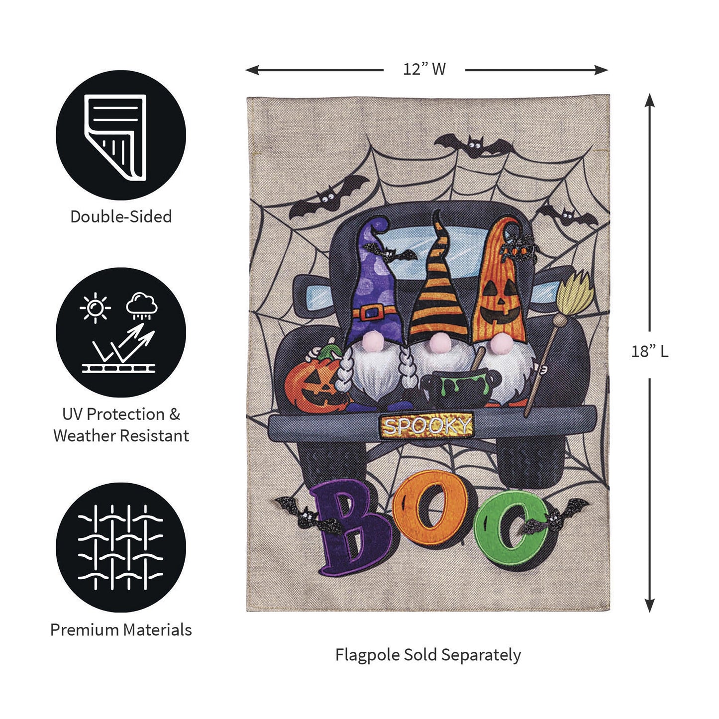 Spooky Truck Garden Burlap Flag