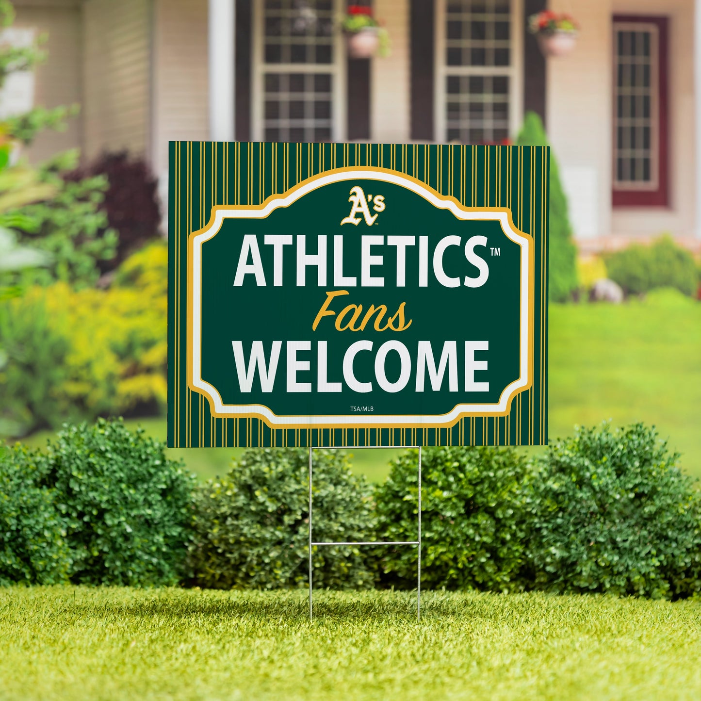 Oakland A's Coroplast Yard Sign, "Fans Welcome"