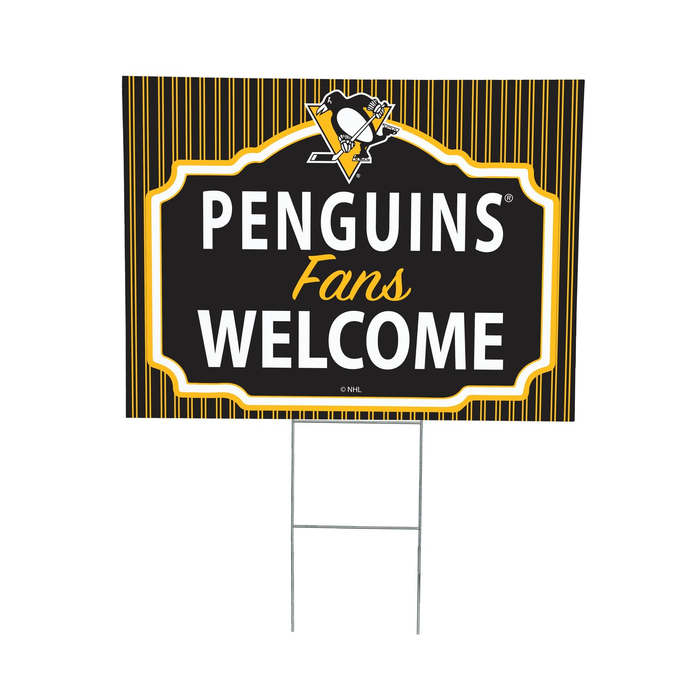 Pittsburgh Penguins Coroplast Yard Sign, "Fans Welcome"