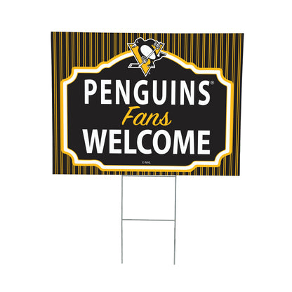 Pittsburgh Penguins Coroplast Yard Sign, "Fans Welcome"