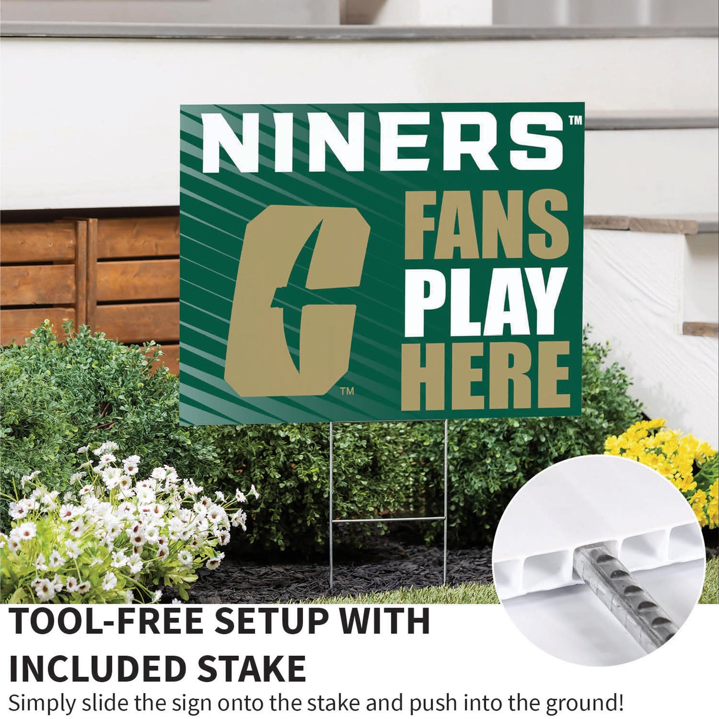 University of North Carolina/Charlotte Coroplast Yard Sign "Fans Play Here"