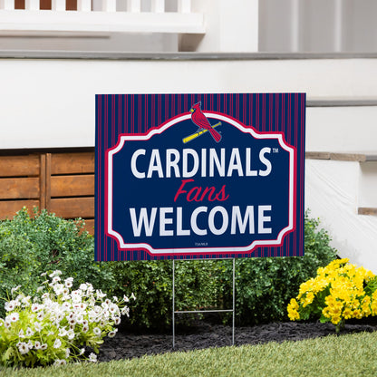 St Louis Cardinals Coroplast Yard Sign, "Fans Welcome"