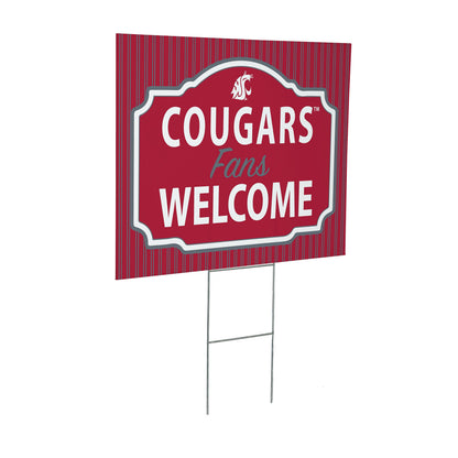 Washington State University Coroplast Yard Sign, "Fans Welcome"