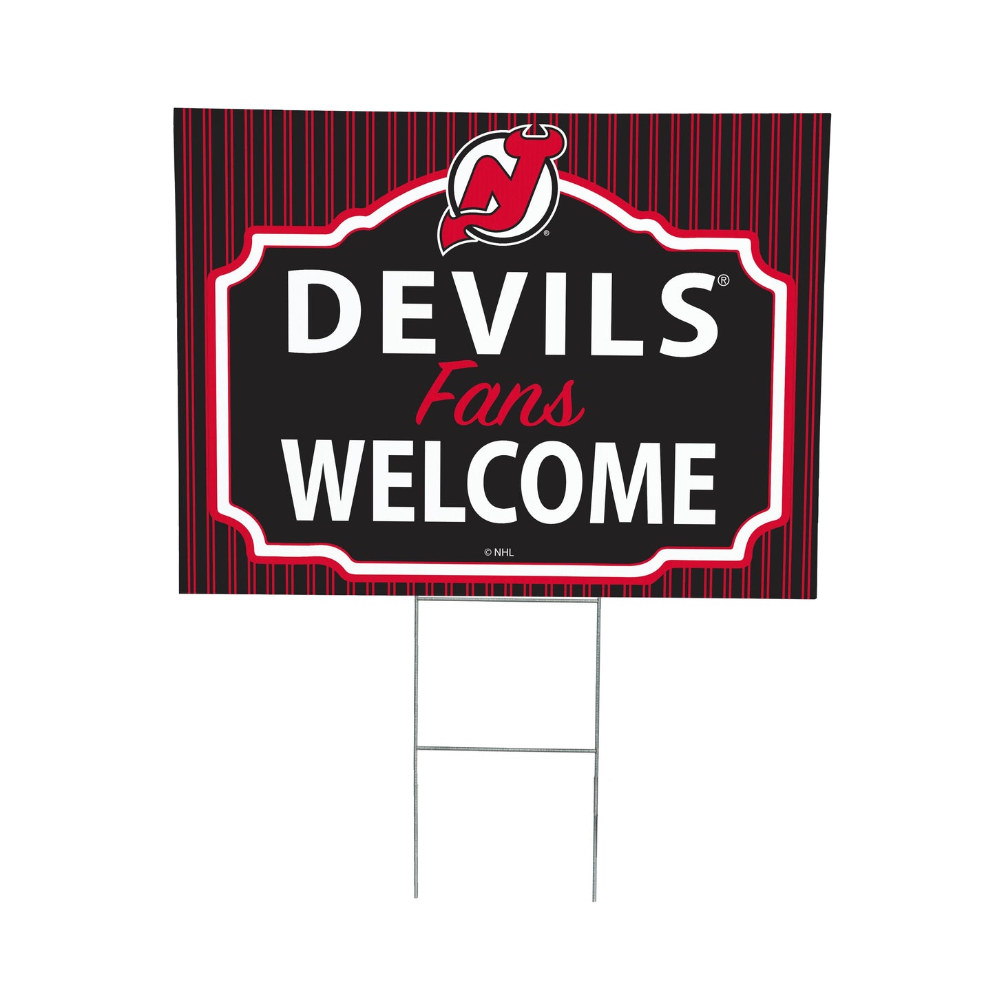 New Jersey Devils Coroplast Yard Sign, "Fans Welcome"