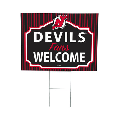 New Jersey Devils Coroplast Yard Sign, "Fans Welcome"