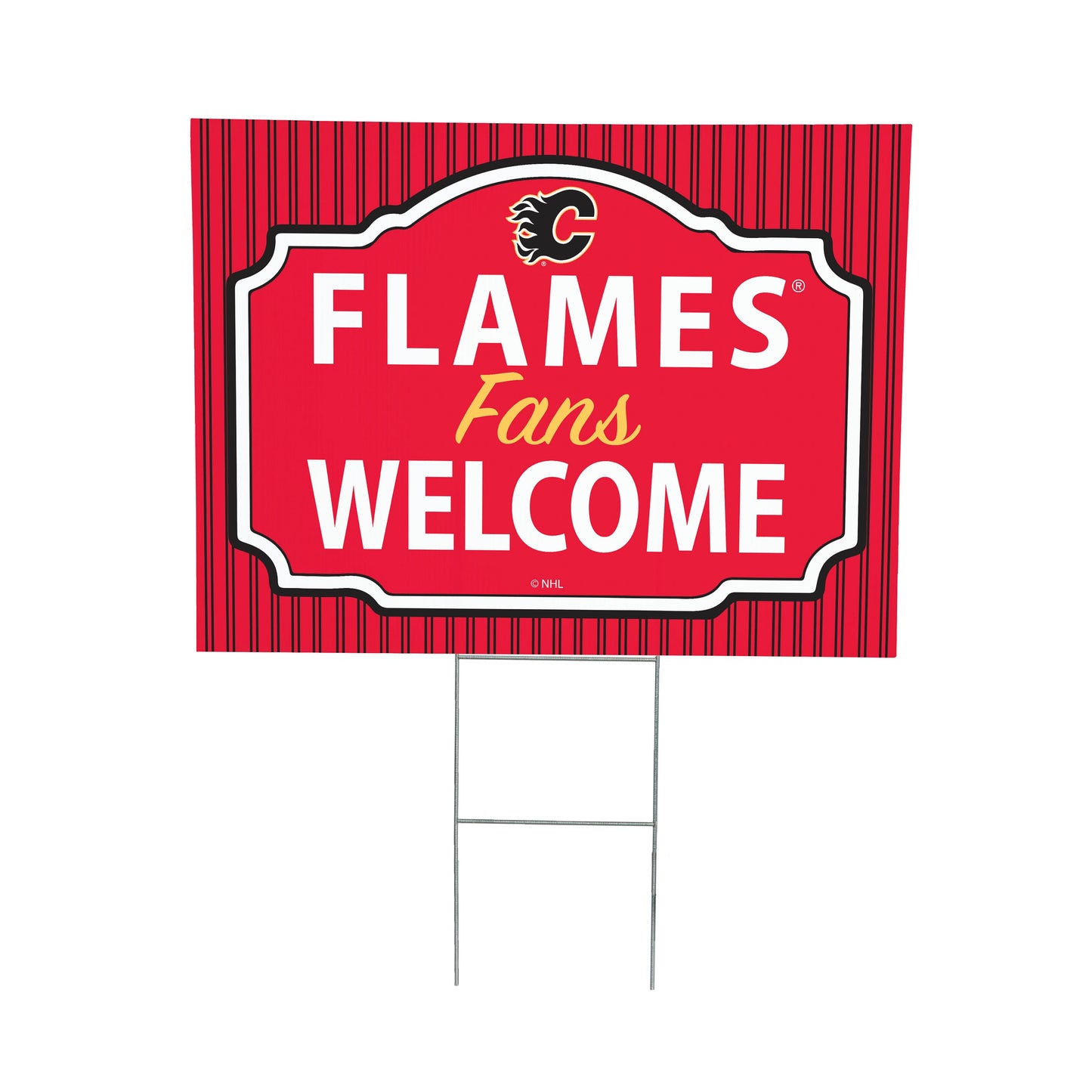 Calgary Flames Coroplast Yard Sign, "Fans Welcome"