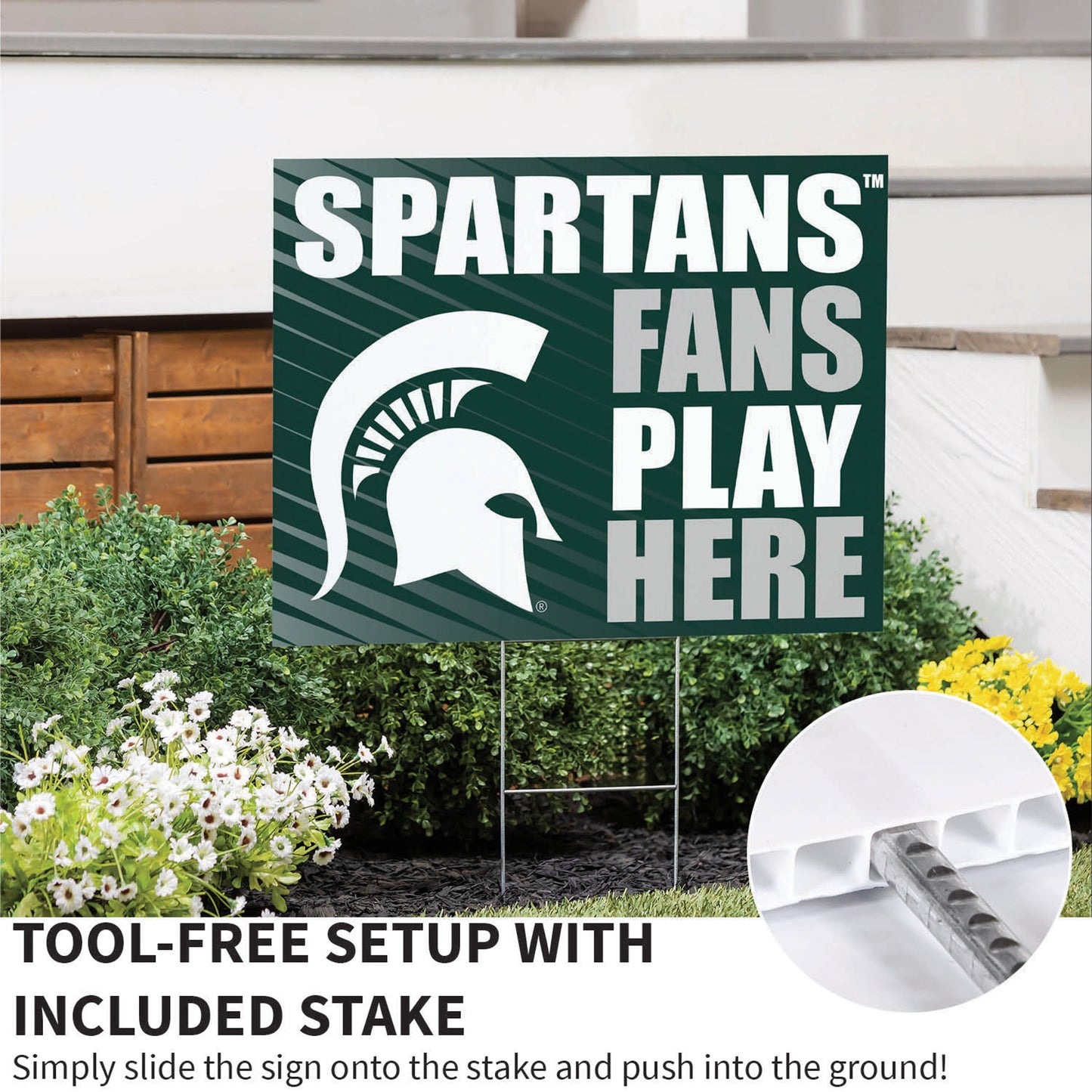 Michigan State University Coroplast Yard Sign "Fans Play Here"