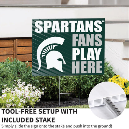 Michigan State University Coroplast Yard Sign "Fans Play Here"