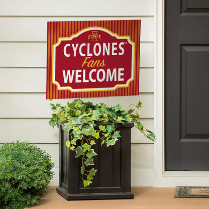 Iowa State University Coroplast Yard Sign, "Fans Welcome"