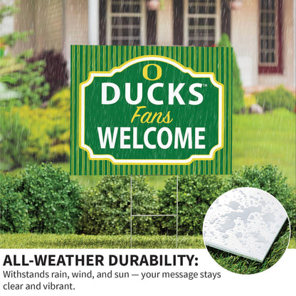 University of Oregon Coroplast Yard Sign, "Fans Welcome"