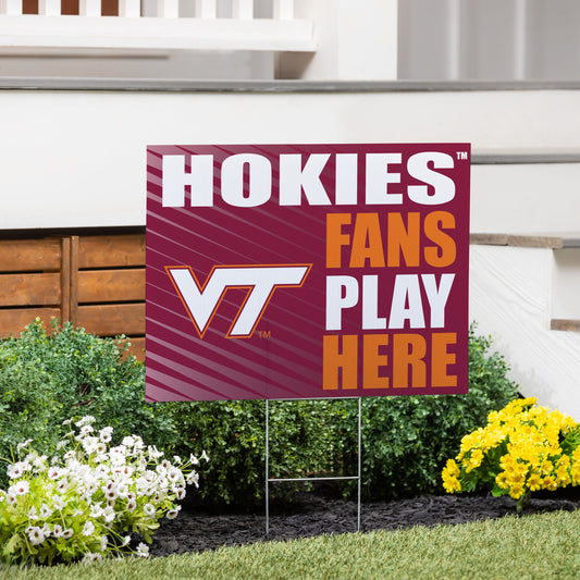 Virginia Tech Coroplast Yard Sign "Fans Play Here"