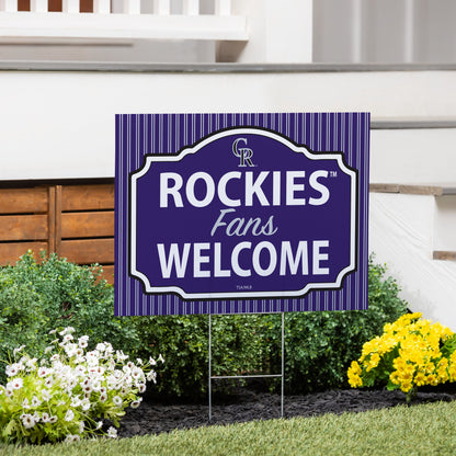 Colorado Rockies Coroplast Yard Sign, "Fans Welcome"