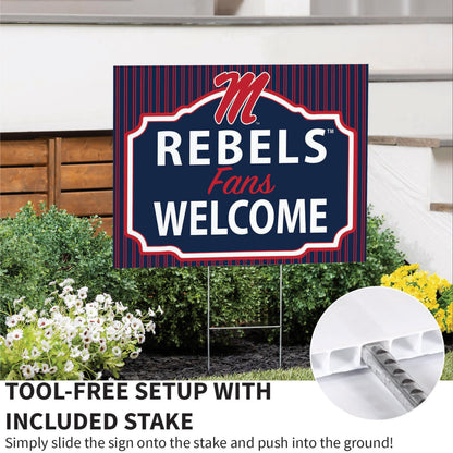 University of Mississippi Coroplast Yard Sign, "Fans Welcome"