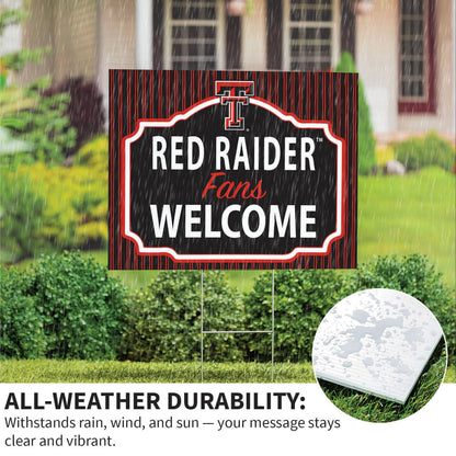 Texas Tech University Coroplast Yard Sign, "Fans Welcome"