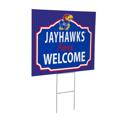 University of Kansas Coroplast Yard Sign, "Fans Welcome"