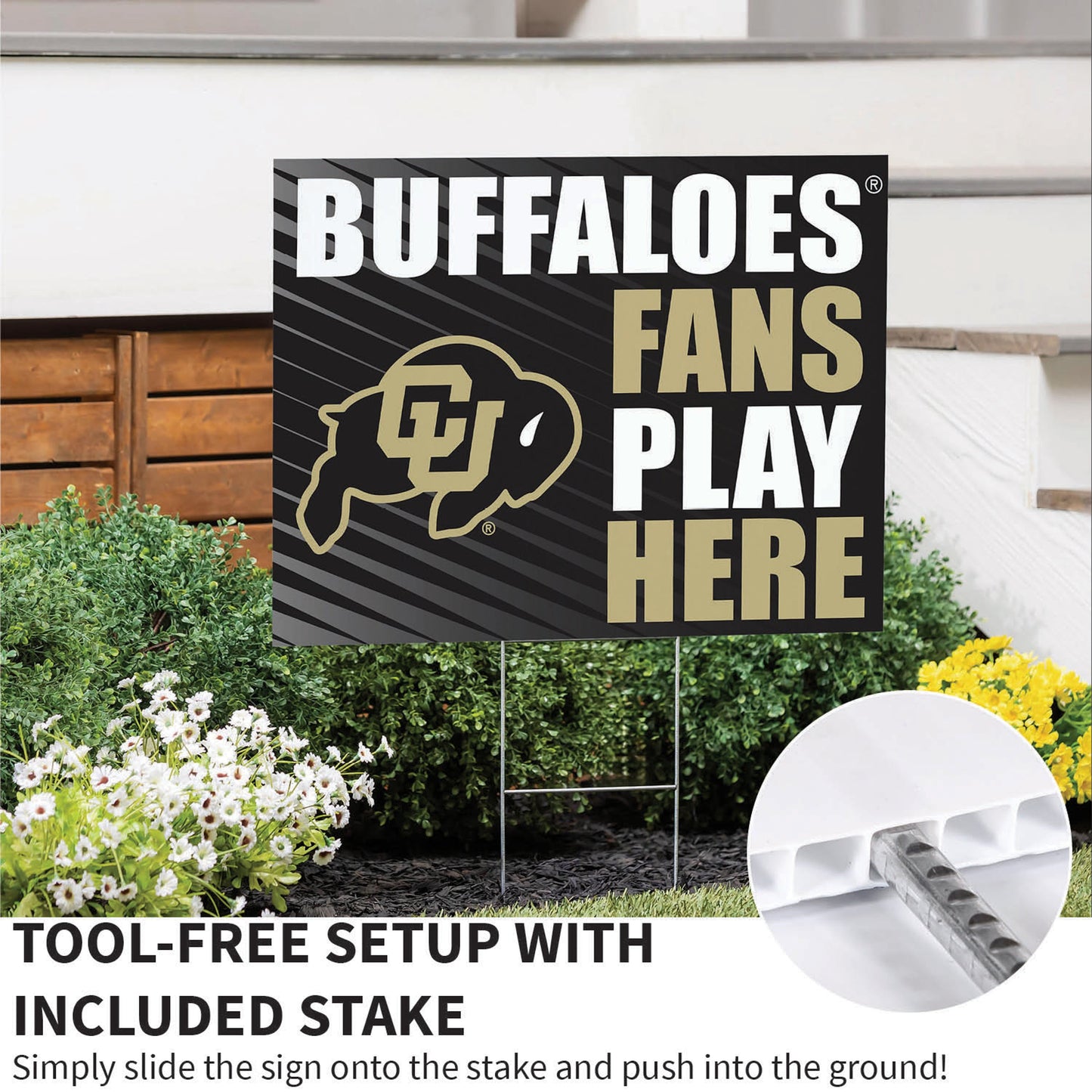 University of Colorado Coroplast Yard Sign "Fans Play Here"