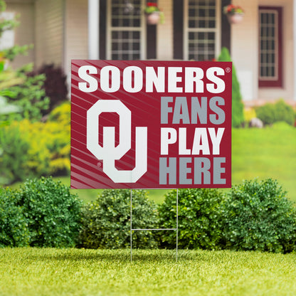 University of Oklahoma Coroplast Yard Sign "Fans Play Here"