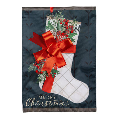 Christmas Stocking Applique Garden Flag