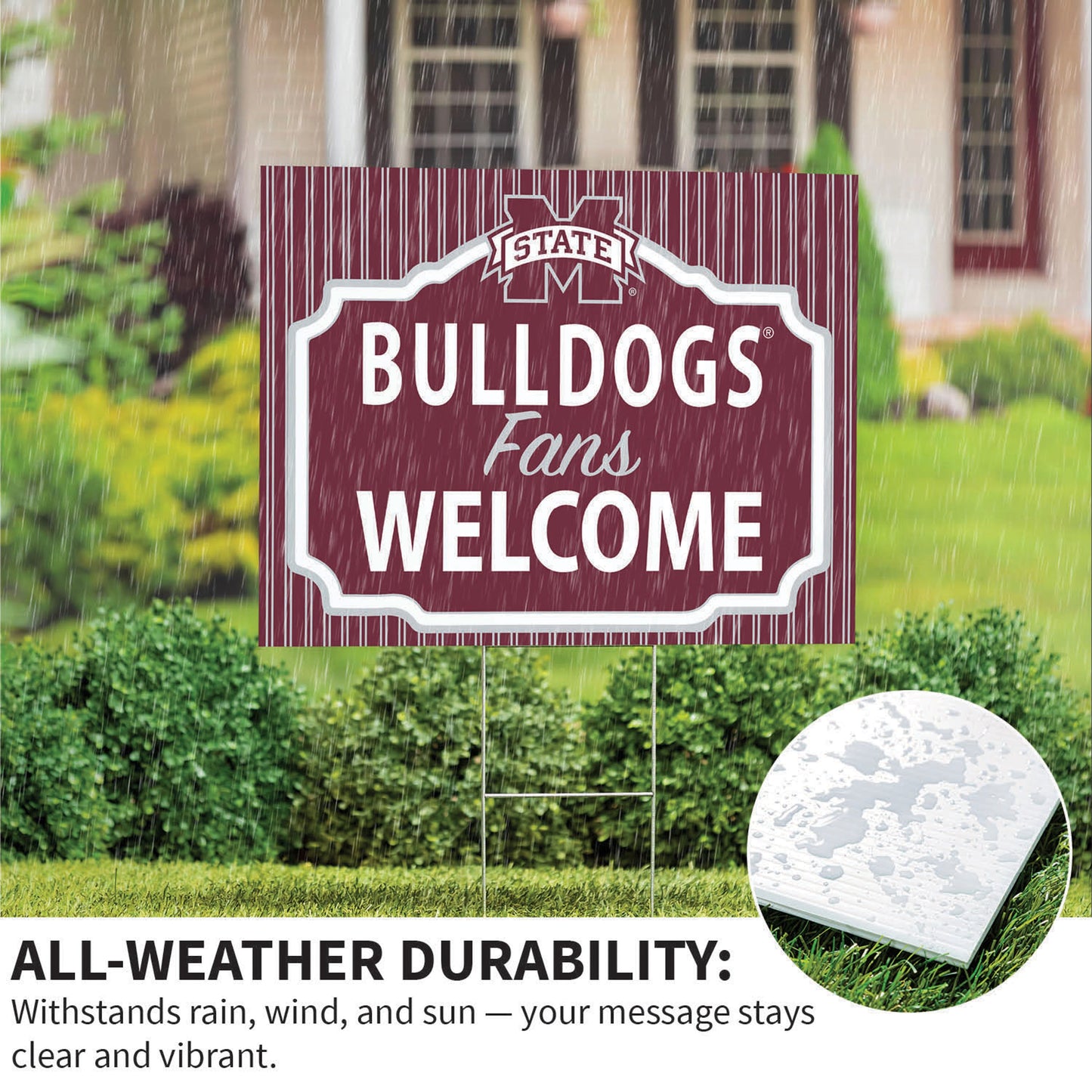 Mississippi State University Coroplast Yard Sign, "Fans Welcome"
