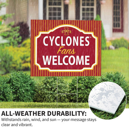 Iowa State University Coroplast Yard Sign, "Fans Welcome"