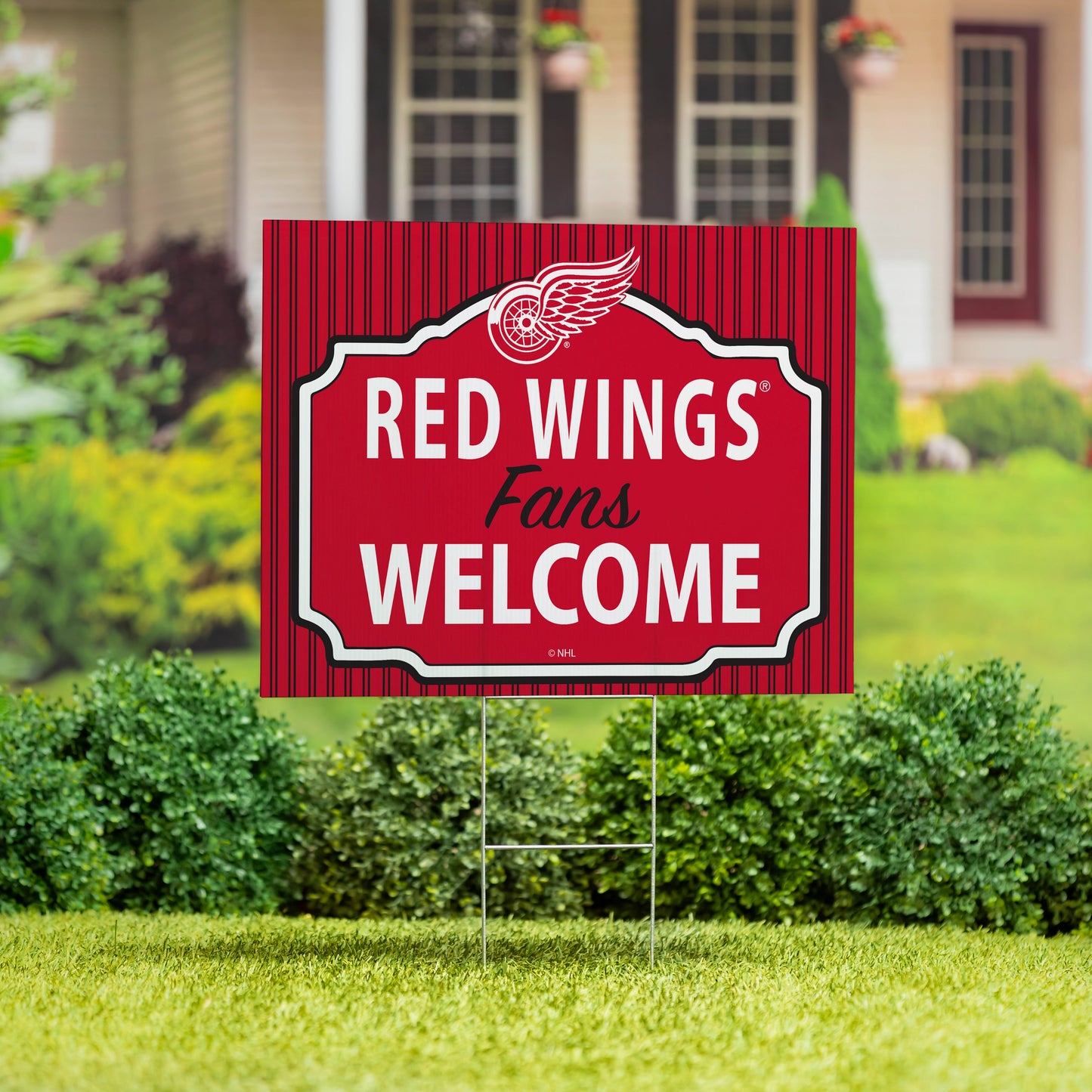 Detroit Red Wings Coroplast Yard Sign, "Fans Welcome"