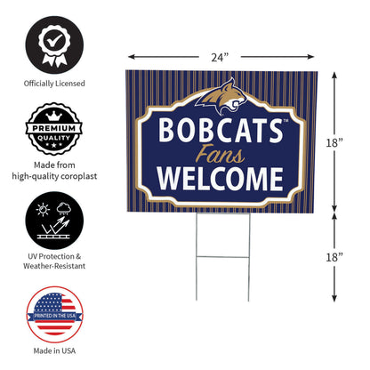 Montana State University Coroplast Yard Sign, "Fans Welcome"