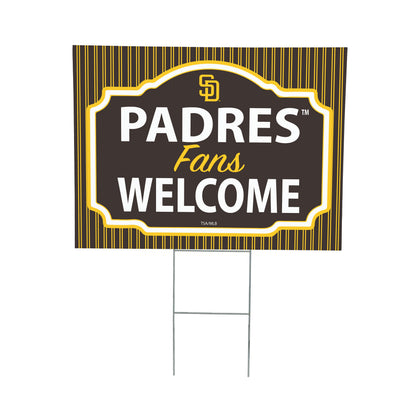 San Diego Padres Coroplast Yard Sign, "Fans Welcome"