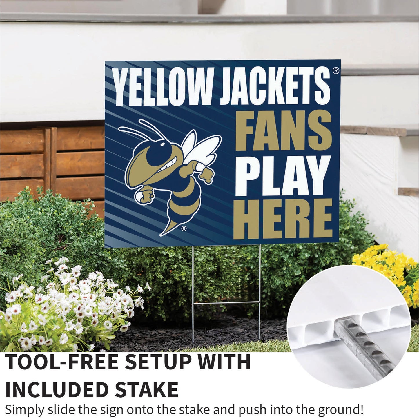 Georgia Tech Coroplast Yard Sign "Fans Play Here"