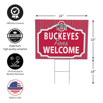 Ohio State University Coroplast Yard Sign, "Fans Welcome"