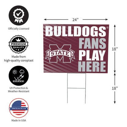 Mississippi State University Coroplast Yard Sign "Fans Play Here"