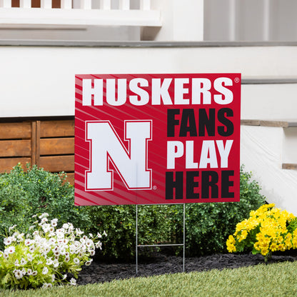 University of Nebraska Coroplast Yard Sign "Fans Play Here"