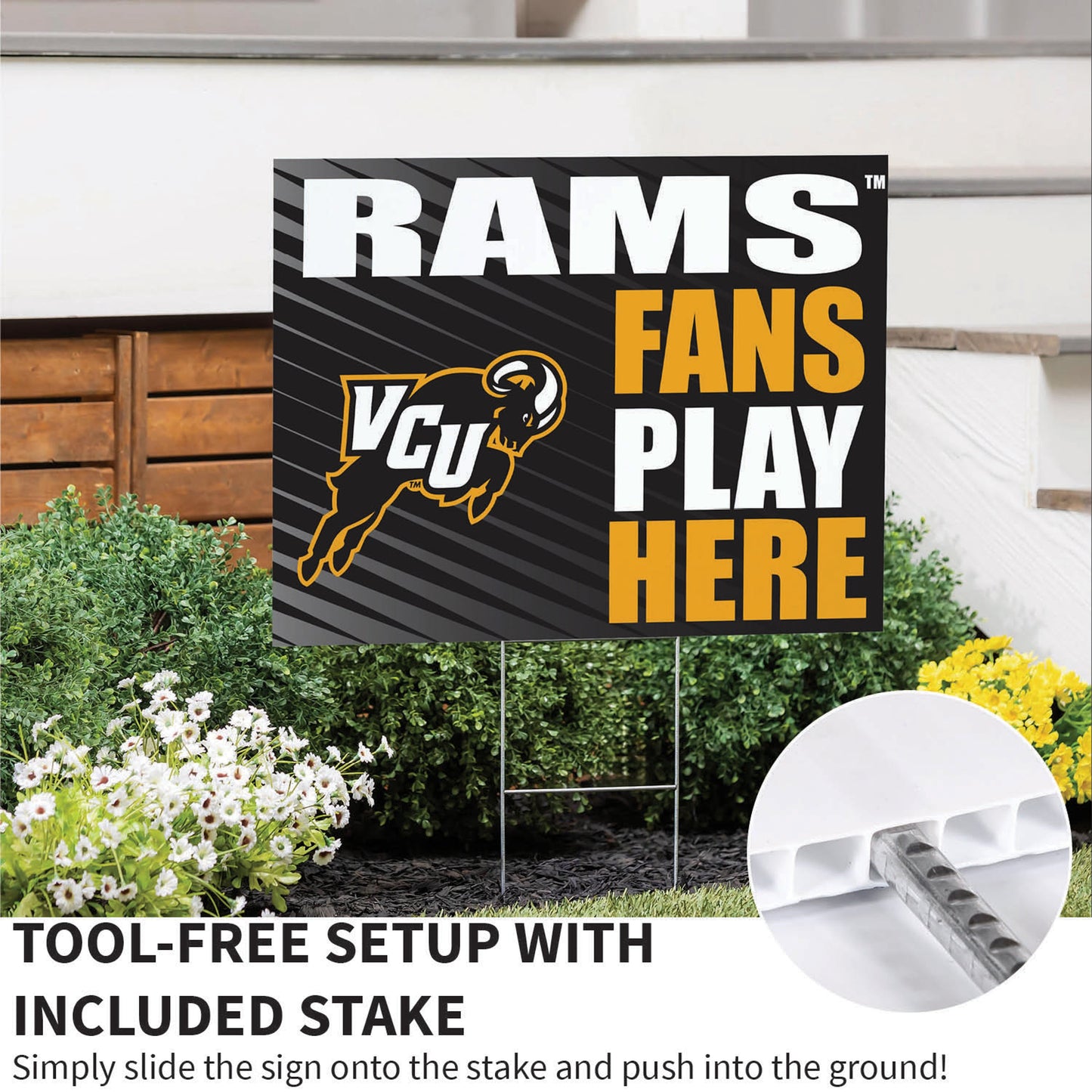Virginia Commonwealth University Coroplast Yard Sign "Fans Play Here"