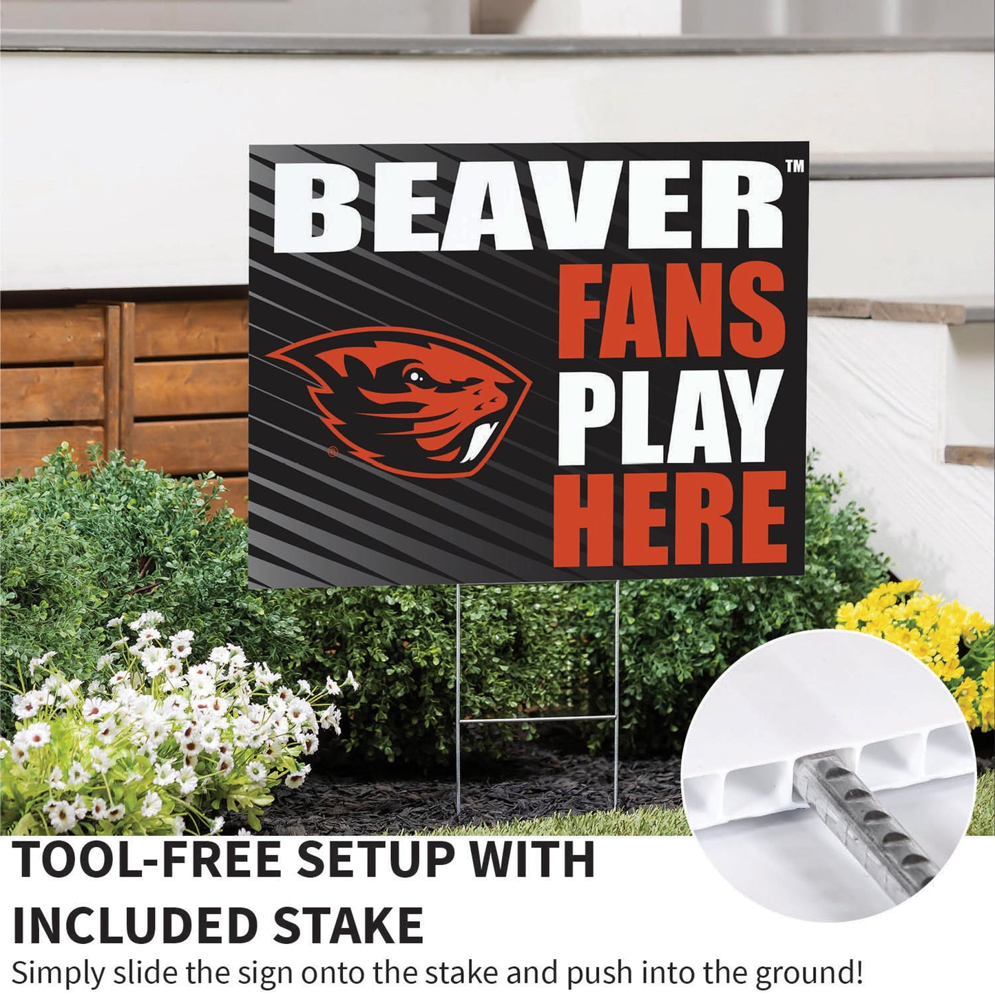 Oregon State University Coroplast Yard Sign "Fans Play Here"
