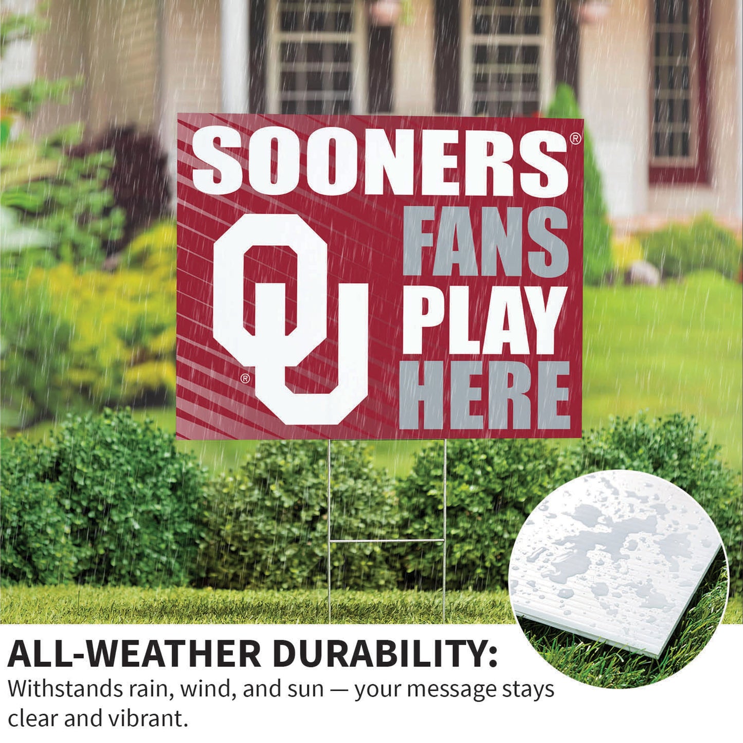 University of Oklahoma Coroplast Yard Sign "Fans Play Here"