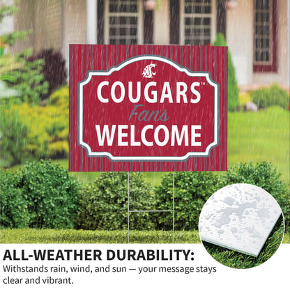 Washington State University Coroplast Yard Sign, "Fans Welcome"