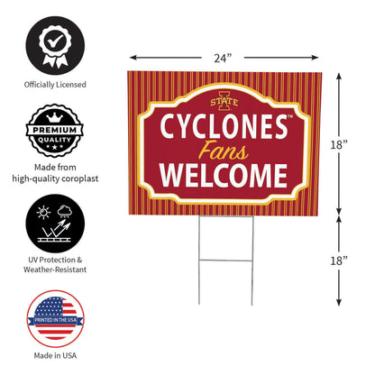 Iowa State University Coroplast Yard Sign, "Fans Welcome"