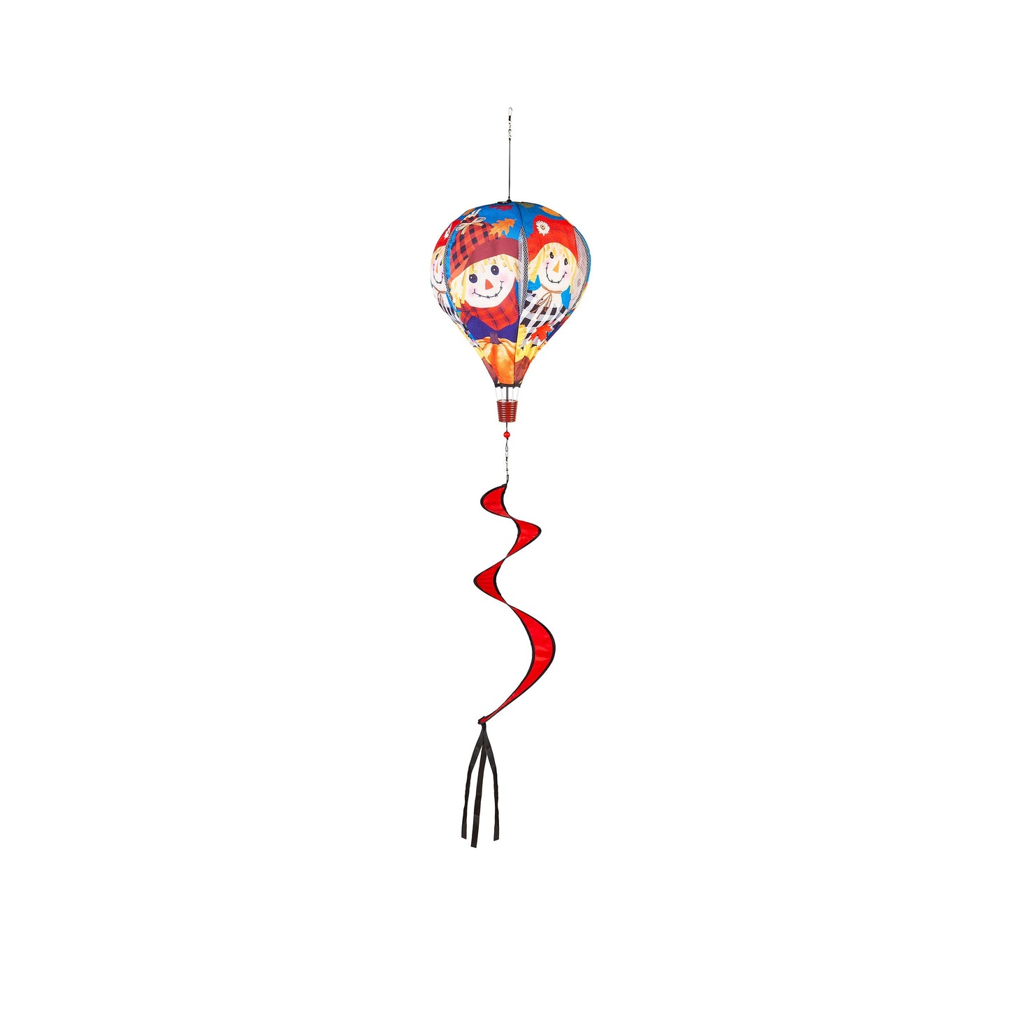 Fall Friends Burlap Balloon Spinner, Scarecrow Couple