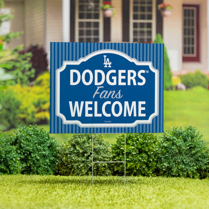 Los Angeles Dodgers Coroplast Yard Sign, "Fans Welcome"