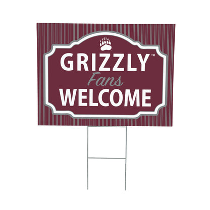 University of Montana Coroplast Yard Sign, "Fans Welcome"