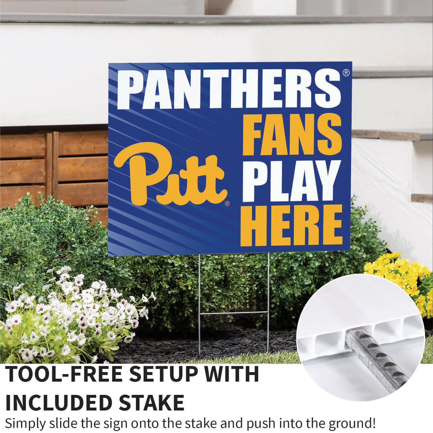 University of Pittsburgh Coroplast Yard Sign "Fans Play Here"