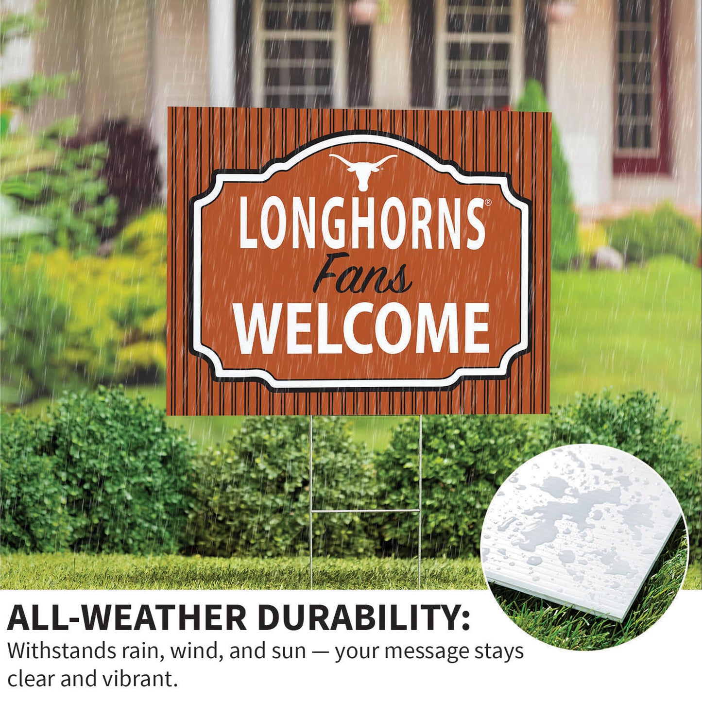 University of Texas Coroplast Yard Sign, "Fans Welcome"